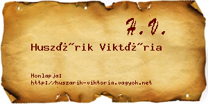 Huszárik Viktória névjegykártya